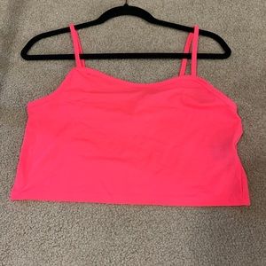 2 Divided crop tank tops. Pink and black